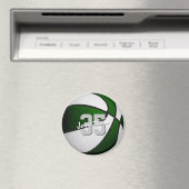 Groen wit basketbal team kleuren gepersonaliseerd magneet (Insitu (Vaatwasser))