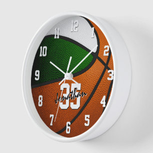 groen wit basketbal zijn sportkamer decor