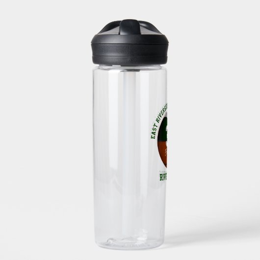 Groen wit basketbalteam kleuren kinder sporten waterfles (Voorkant)