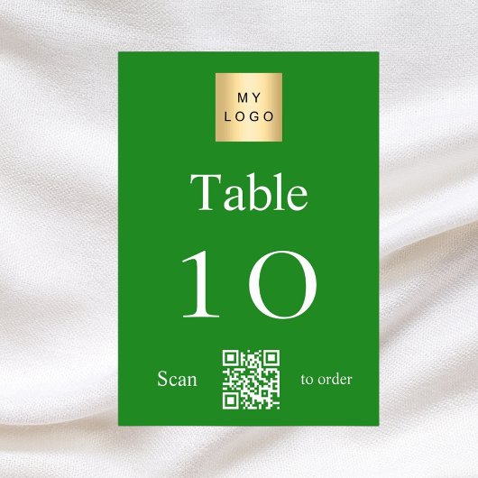Groen wit bedrijf logo QR code tabel nummer Kaart