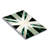 Groen Wit Beige Winter Kerstster Sneeuwvlok Notitieboek (Rechterzijde)