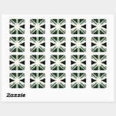 Groen Wit Beige Winter Kerstster Sneeuwvlok Vierkante Sticker (Vel)