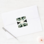 Groen Wit Beige Winter Kerstster Sneeuwvlok Vierkante Sticker (Envelop)