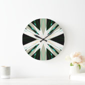 Groen Wit Beige Winter Star Starburst Sneeuwvlok Grote Klok (Huis)