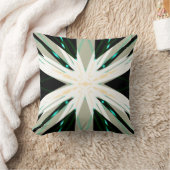 Groen Wit Beige Winter Star Starburst Sneeuwvlok Kussen (Deken)