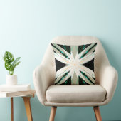 Groen Wit Beige Winter Star Starburst Sneeuwvlok Kussen (Stoel)