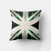 Groen Wit Beige Winter Star Starburst Sneeuwvlok Kussen (Achterkant)