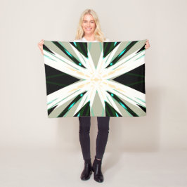 Groen Wit Beige Winter Xmas Star Sneeuwvlok Warm Fleece Deken