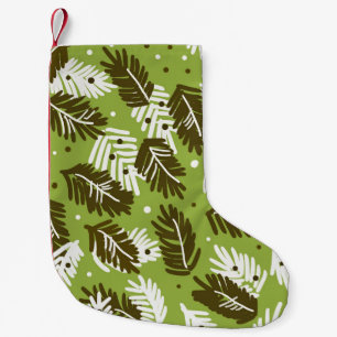 Groen wit blad: naaldvormig patroon kleine kerstsok