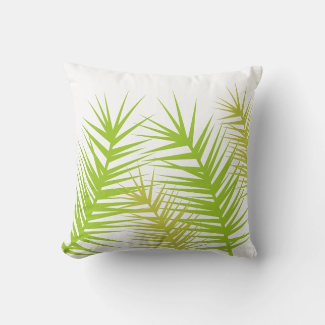 Groen & Wit Bladeren Accent Sierkussen (Voorkant)