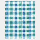 Groen Wit Blauw Plaid Stripes Kerstmis Fleece Deken (Voorkant)