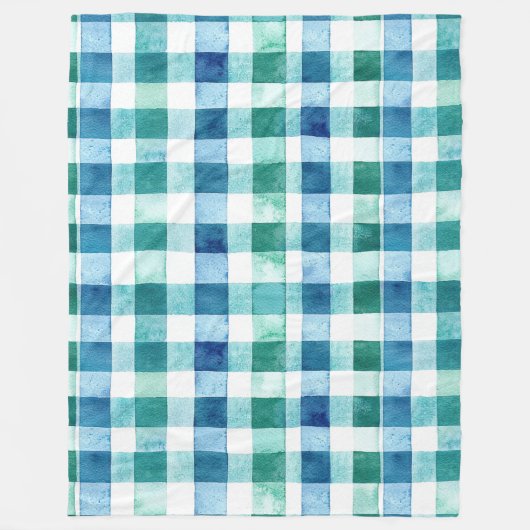 Groen Wit Blauw Plaid Stripes Kerstmis Fleece Deken (Voorkant)