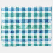 Groen Wit Blauw Plaid Stripes Kerstmis Fleece Deken (Voorkant (Horizontaal))