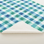Groen Wit Blauw Plaid Stripes Kerstmis Sherpa Deken (3/4)