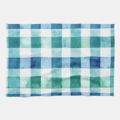 Groen Wit Blauw Plaid Stripes Kerstmis Theedoek (Horizontaal)