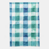 Groen Wit Blauw Plaid Stripes Kerstmis Theedoek (Verticaal)