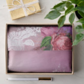 Groen Wit Bloem Roze Pioen Grijs Lila Bloemen Tissuepapier (Geschenk)