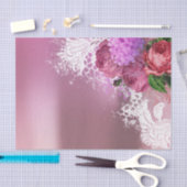 Groen Wit Bloem Roze Pioen Grijs Lila Bloemen Tissuepapier (Craft)