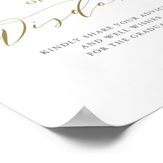 Groen Wit Bloemen Afstuderen Woorden van Wijsheid Poster (Hoek)