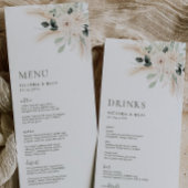 Groen Wit Bloemen Bruiloft Menu VICTORIA