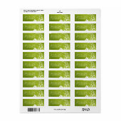 Groen Wit Bloemen Bruiloft Retouradres Label (Full Sheet)