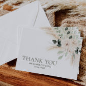 Groen Wit Bloemen Dank u kaart Flat VICTORIA