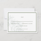 Groen Wit Bloemen Eenvoudige Huwelijk RSVP Kaart (Voorkant)