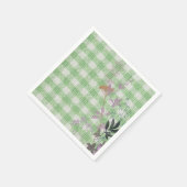 Groen Wit Bloemen Gingham Plaid Land Boerderij Servet (Hoek)