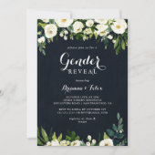 Groen Wit Bloemen Koninklijk Blauw Geslacht Onthul Kaart (Voorkant)