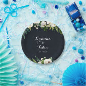 Groen Wit Bloemen Koninklijk Blauw Taart van het H Papieren Bordje (Feest)