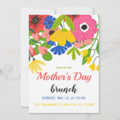 Groen Wit Bloemen Moederdag Uitnodigen Kaart (Voorkant)