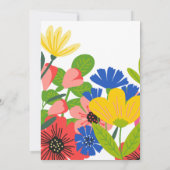 Groen Wit Bloemen Moederdag Uitnodigen Kaart (Achterkant)