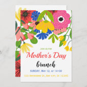 Groen Wit Bloemen Moederdag Uitnodigen Kaart (Voorkant / Achterkant)