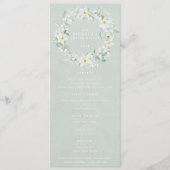 Groen Wit Bloemen Pasen krans Flat 4 gangen Menu (Voorkant)