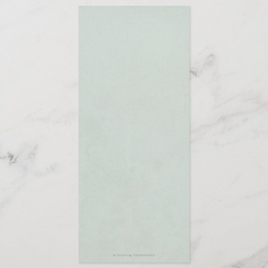 Groen Wit Bloemen Pasen krans Flat 4 gangen Menu (Achterkant)