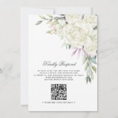 Groen Wit Bloemen QR Code Moslim Bruiloft Kaart (Achterkant)