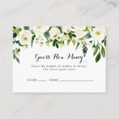 Groen Wit Bloemen Raad hoeveel spel Kaart Visitekaartje (Voorkant)