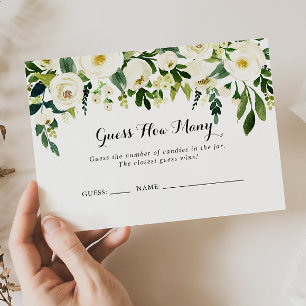 Groen Wit Bloemen Raad hoeveel spel Kaart Visitekaartje