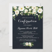 Groen Wit Bloemen Royal Blue Bevestiging Kaart (Voorkant)