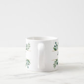 Groen Wit Bloemen Trouwen Espresso Cup Espresso Kop (Achterkant)