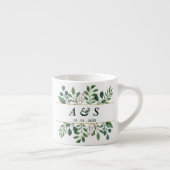 Groen Wit Bloemen Trouwen Espresso Cup Espresso Kop (Rechts)