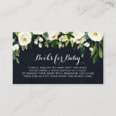 Groen Wit Bloemenblauw Baby shower Boekaanvraag Informatiekaartje (Voorkant)
