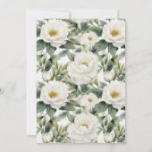 groen wit bloemenbruiloft uitnodiging (Achterkant)