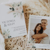 groen wit bloemenbruiloft uitnodiging Victoria