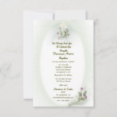 Groen & Wit bloemendoop uitnodiging platte kaart (Voorkant)