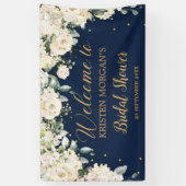 Groen wit bloemenhortensia's vrijgezellenfeest spandoek (Verticaal)