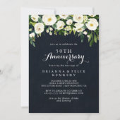 Groen wit bloemmotief 50ste huwelijksjubileum  kaart (Voorkant)