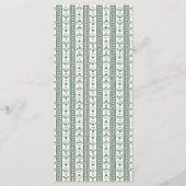 Groen & Wit Botanisch Blokdruk Huwelijk Menu (Achterkant)