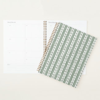 Groen & Wit Botanisch Blokdruk Huwelijk Planner