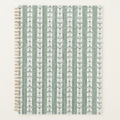 Groen & Wit Botanisch Blokdruk Huwelijk Planner (Voorkant)